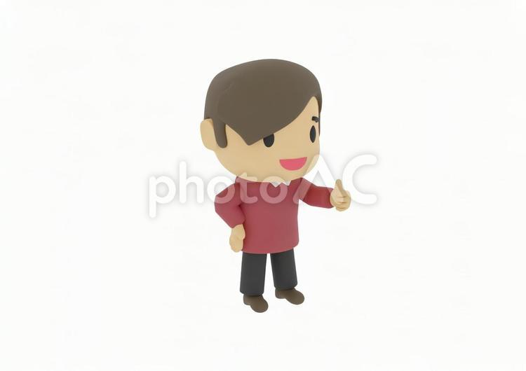 いいねと親指を立てる私服の少年男性 健康,笑顔,学生の写真素材