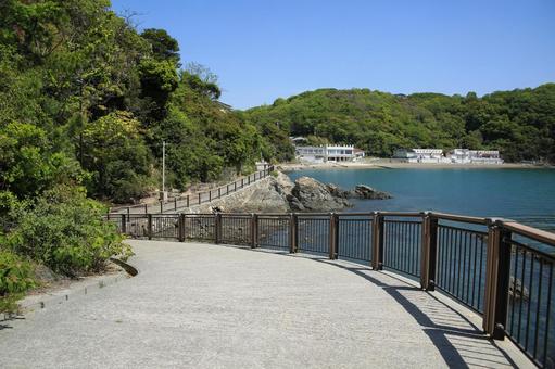 兵庫県赤穂市 赤穂御崎遊歩道からの風景 兵庫県赤穂市 赤穂御崎遊歩道からの風景 赤穂御崎遊歩道,遊歩道,歩道の写真素材
