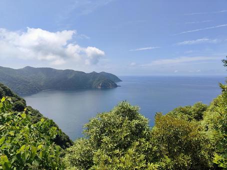 空の絶景：三方五湖レインボーライン 三方五湖,レインボーライン,福井県の写真素材