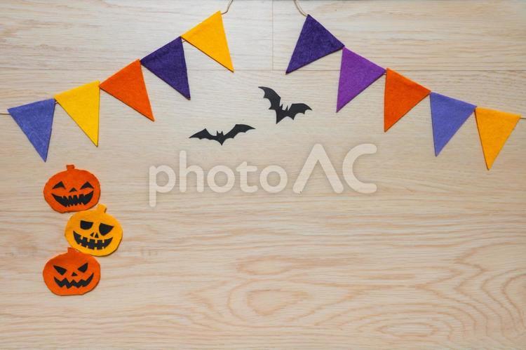 木目背景のハロウィンデザイン ハロウィン,ジャックオランタン,万聖節前夜の写真素材