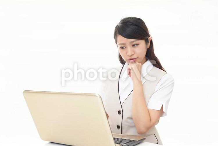 困惑した表情のビジネスウーマン 女性,ビジネウーマン,女の写真素材