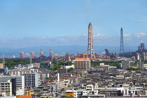 日本製鉄 九州製鉄所大分地区遠景2 日本製鉄,九州製鉄所,工場の写真素材