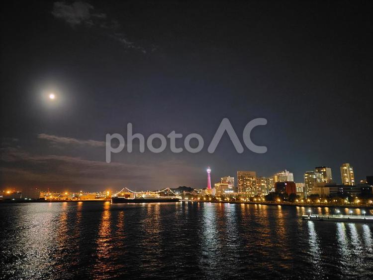 横浜の夜景 横浜,横浜の海,横浜の観光地の写真素材