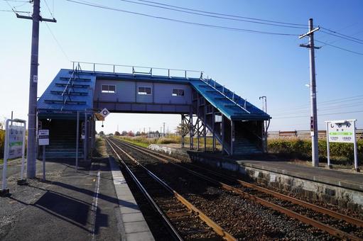 室蘭本線 志文駅 志文駅,室蘭本線,万字線の写真素材