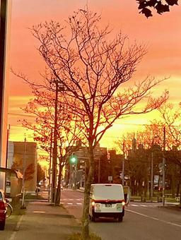 釧路の夕焼け 釧路の夕焼けの写真