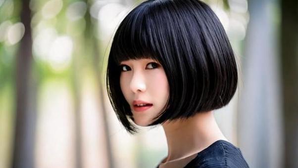 ショートヘアの女性の写真