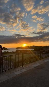 道の駅すさみ 道の駅,すさみ,夕日の写真素材