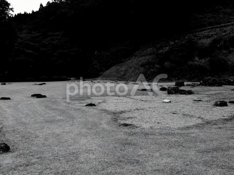 福井県-一乗谷朝倉氏遺跡-中の御殿跡 一乗谷,朝倉氏遺跡,中の御殿跡の写真素材