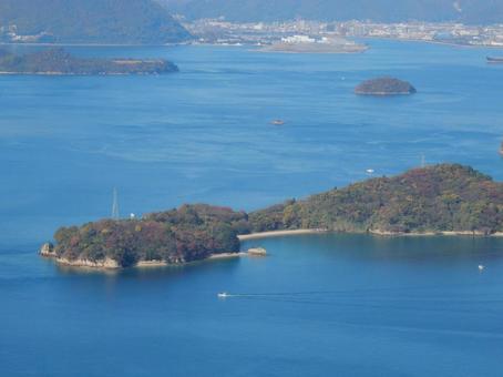 【風景写真】因島 白滝山からの眺め 因島,白滝山,山頂の写真素材