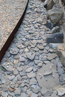 ニコニコ笑顔の石道 ニコニコ笑顔の石道 鬼が島,男木島,女木島の写真素材