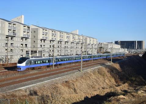 Ｅ657系青編成　北柏～我孫子 e657系,常磐線,ひたち号の写真素材