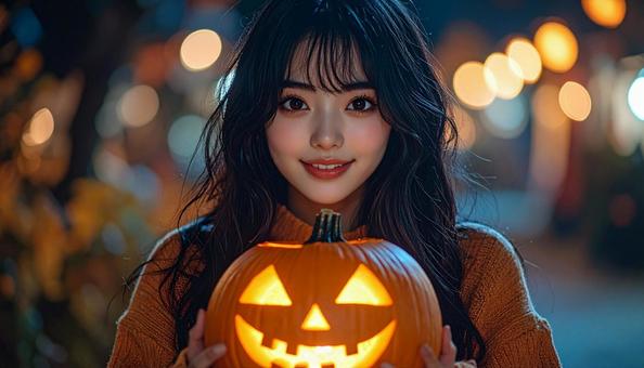 ハロウィンの夜の写真