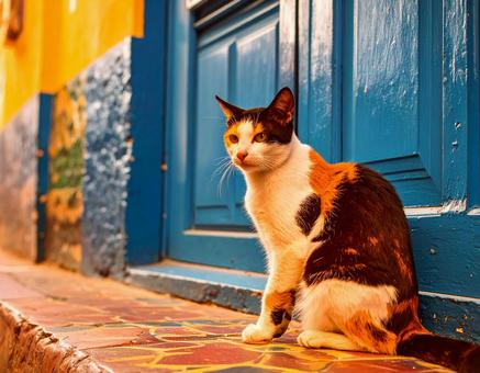 AI 異国の地で出会った三毛猫 野生 AI 異国の地で出会った三毛猫 野生の写真