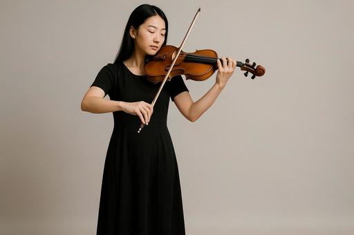 バイオリンを演奏する女性 バイオリンを演奏する女性の写真
