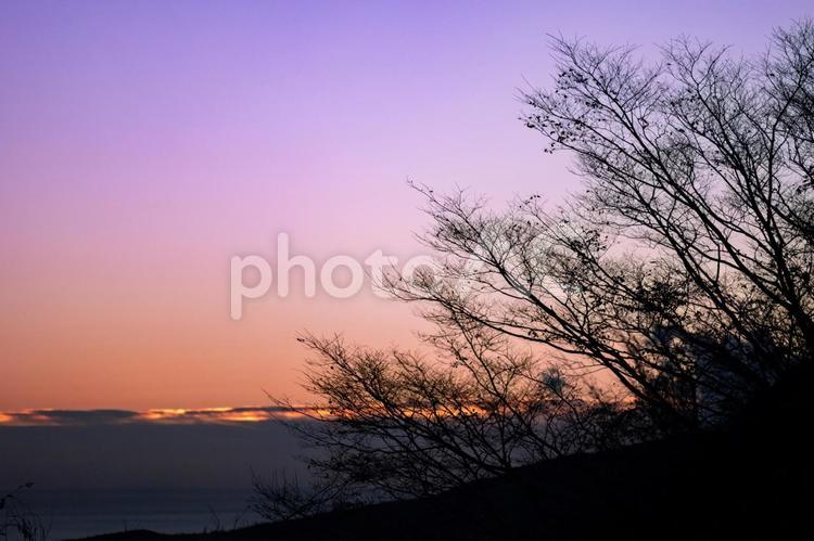 ［神奈川県箱根町］箱根｜サンセットの風景 サンセット,夕日,夕陽の写真素材