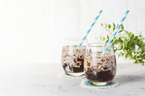 クラッシュコーヒーゼリー クラッシュコーヒーゼリー コーヒーゼリー,ゼリー,デザートの写真素材