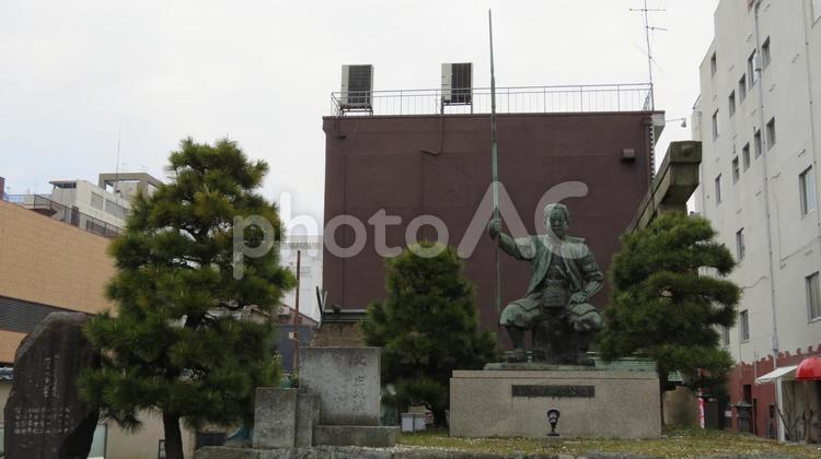 北ノ庄城　柴田勝家の銅像 北ノ庄城,柴田勝家,お市の方の写真素材