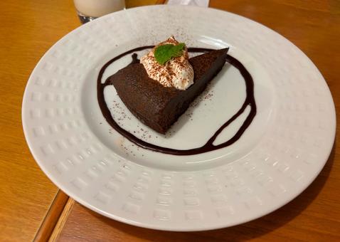 フォンダンショコラ チョコレートケーキ,スイーツ,カフェの写真素材