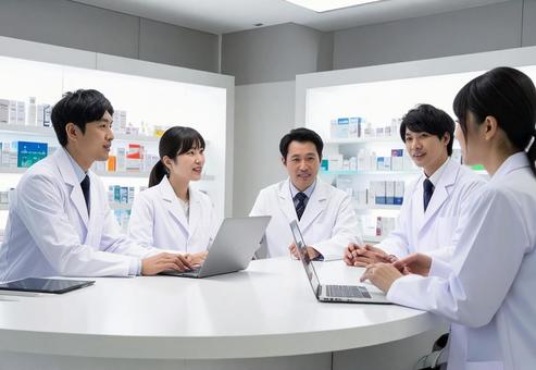 薬剤師がカンファレンスを行っている様子 薬剤師がカンファレンスを行っている様子の写真