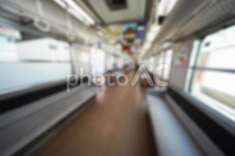 電車の車内ぼかし風景 電車,座席,列車の写真素材