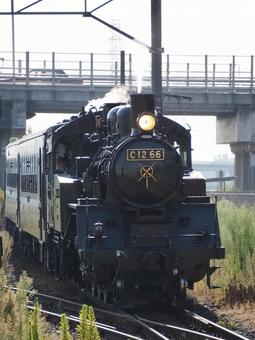 SLもおか C12形 50形客車 下館駅 SLもおか C12形 50形客車 下館駅 真岡鐵道,真岡鉄道,真岡の写真素材