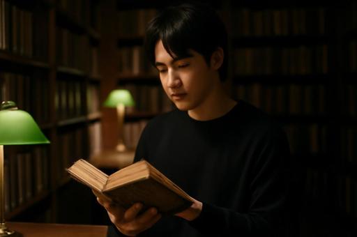 静かな図書館の読書 静かな図書館の読書の写真