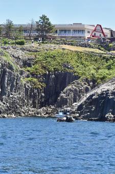 Tojinbo seen from the side View from a sightseeing boat, JPG Tojinbo seen from the side View from a sightseeing boat, JPG