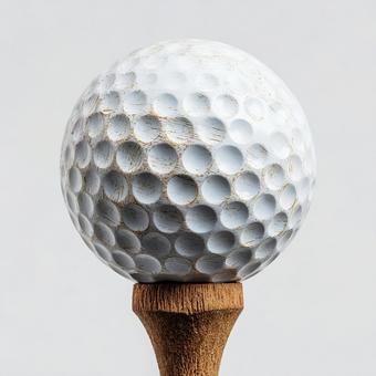 ゴルフプレイの始まり:ボールとティー ゴルフプレイの始まり:ボールとティーの写真