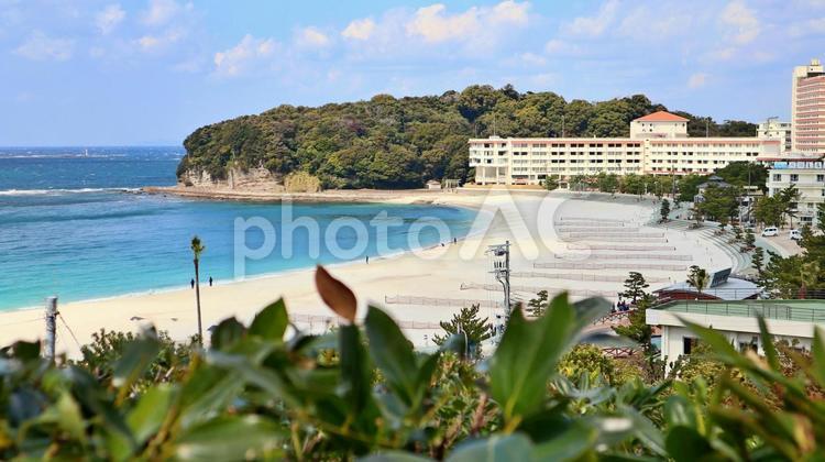 青空と白い砂浜が広がる白良浜 白良浜,砂浜,青空の写真素材