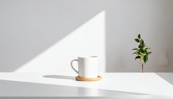 白いコーヒーカップ 白いコーヒーカップの写真