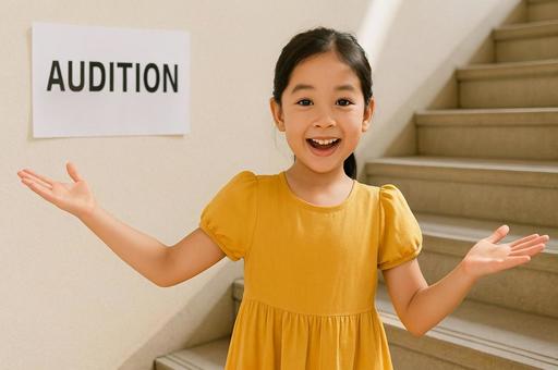 階段で魅力アピール!子供オーディション 階段で魅力アピール!子供オーディションの写真