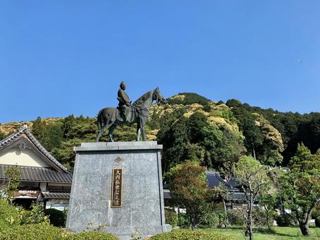 香山公園の大内弘世公像 大内弘世公の像,香山公園,西の京の写真素材