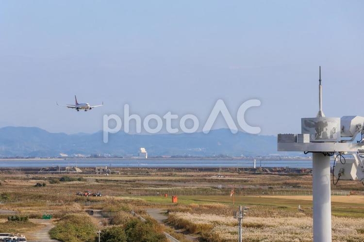 佐賀空港の空と飛行機 飛行機,空港,航空機の写真素材