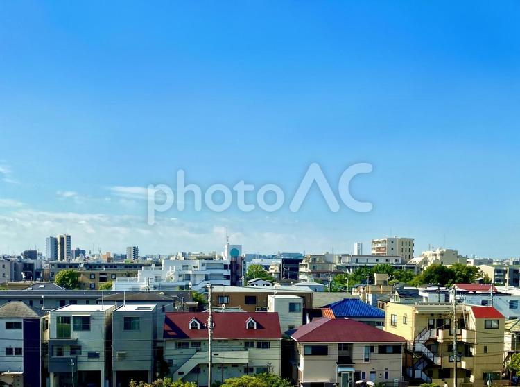 爽やかに　青空映える住宅街 見晴らし,眺め,町の写真素材