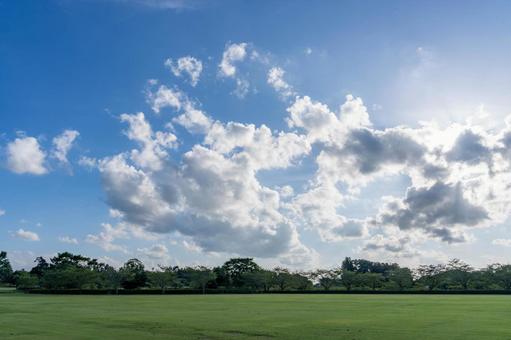 夏の空と雲 夏の空と雲の写真