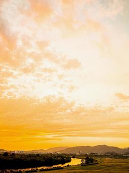 Photo, sky, sunset, it's beautiful, 