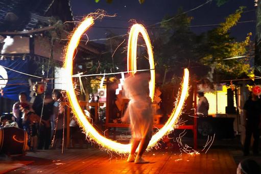 １０月中旬の香東神社の秋祭りのだいば だいば,大火,炎の写真素材