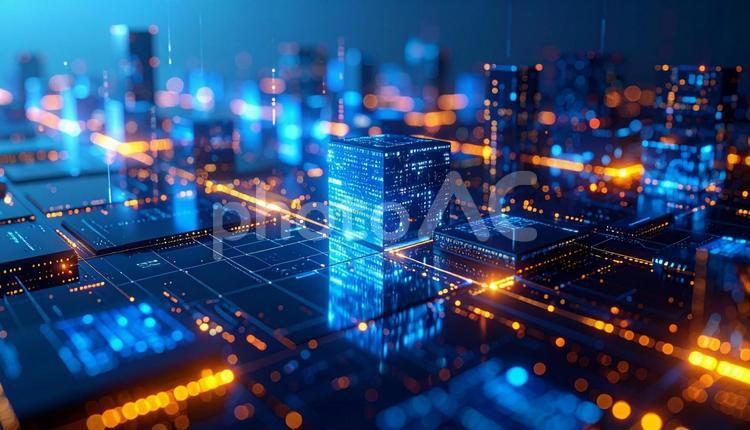 ハイテクノロジーのイメージ プログラミング,コンピューター,かっこいいの写真素材