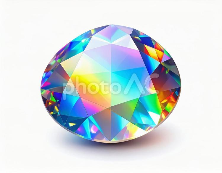 10月の誕生石　虹色に輝くオパールの宝石 オパール,宝石,ファセットの写真素材
