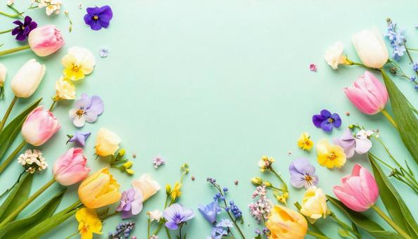春の花の背景素材 春の花の背景素材の写真