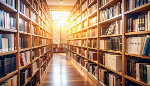図書館の本棚 図書館の本棚の写真