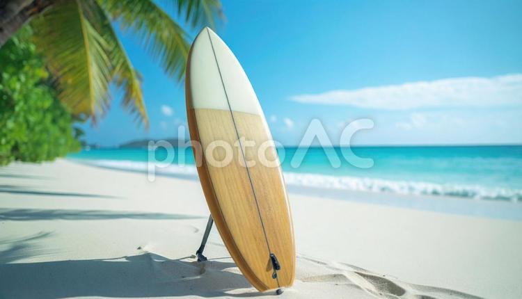 砂浜にサーフボードを置く サーフ,海,夏の写真素材