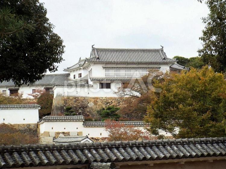 【風景写真】姫路城の風景 姫路城,天守閣,木造の写真素材