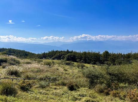 高ボッチ高原の牧場 高ボッチ高原の牧場 高ボッチ高原,牧場,草原の写真素材
