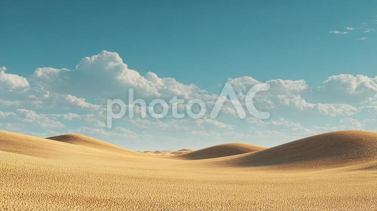 無限に続く砂の波：静寂の砂漠 砂漠,砂丘,砂の写真素材