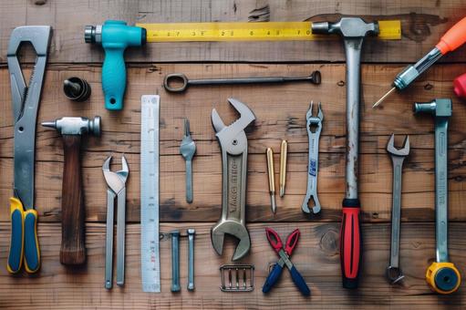 DIY工具フラットレイの写真
