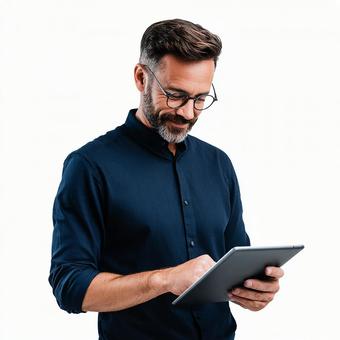 現代のビジネスシーン:タブレット活用 現代のビジネスシーン:タブレット活用の写真