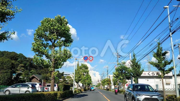 車窓からの風景 運転,車窓,街並みの写真素材