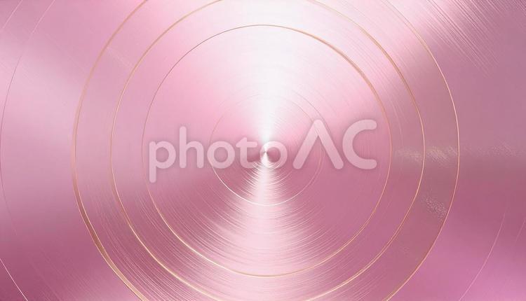 ピンクゴールドの同心円　金属テクスチャ ピンク,ゴールド,同心円の写真素材
