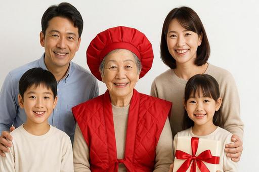 長寿祝いで家族に囲まれる祖母・還暦祝い 長寿祝いで家族に囲まれる祖母・還暦祝いの写真